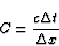 \begin{displaymath}C=\frac{c \Delta t}{\Delta x} \end{displaymath}